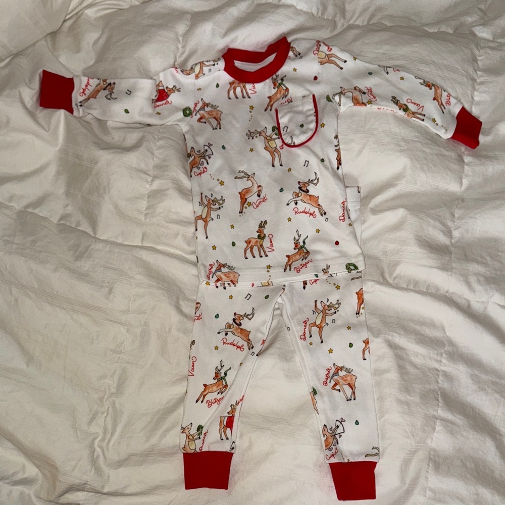 Size 12 month- noah tawk reindeer pajamas - never worn